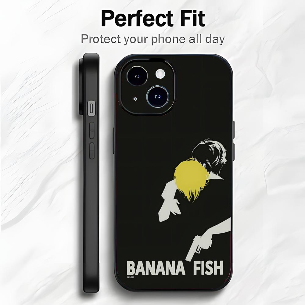 Emotional Dark Anime B-Banana Fish Phone Case Phone Case Soft Packaging Lightweight For iPhone17 16 15 14 13ProMax