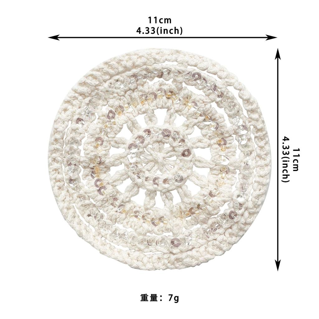 Apricot Hollow Cotton Thread Woven Sequins Embellishment Cloth Sticker Clothing Luggage T-Shirt Top Accessories Patch Cloth Sticker Accessories