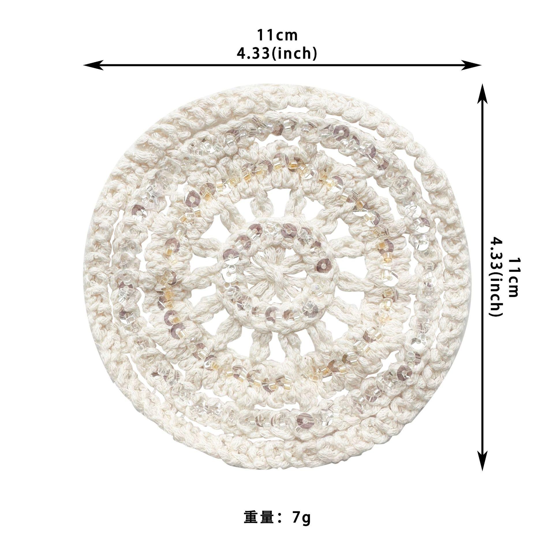 

Apricot Hollow Cotton Thread Woven Sequins Embellishment Cloth Sticker Clothing Luggage T-Shirt Top Accessories Patch Cloth Sticker Accessories HSR1005