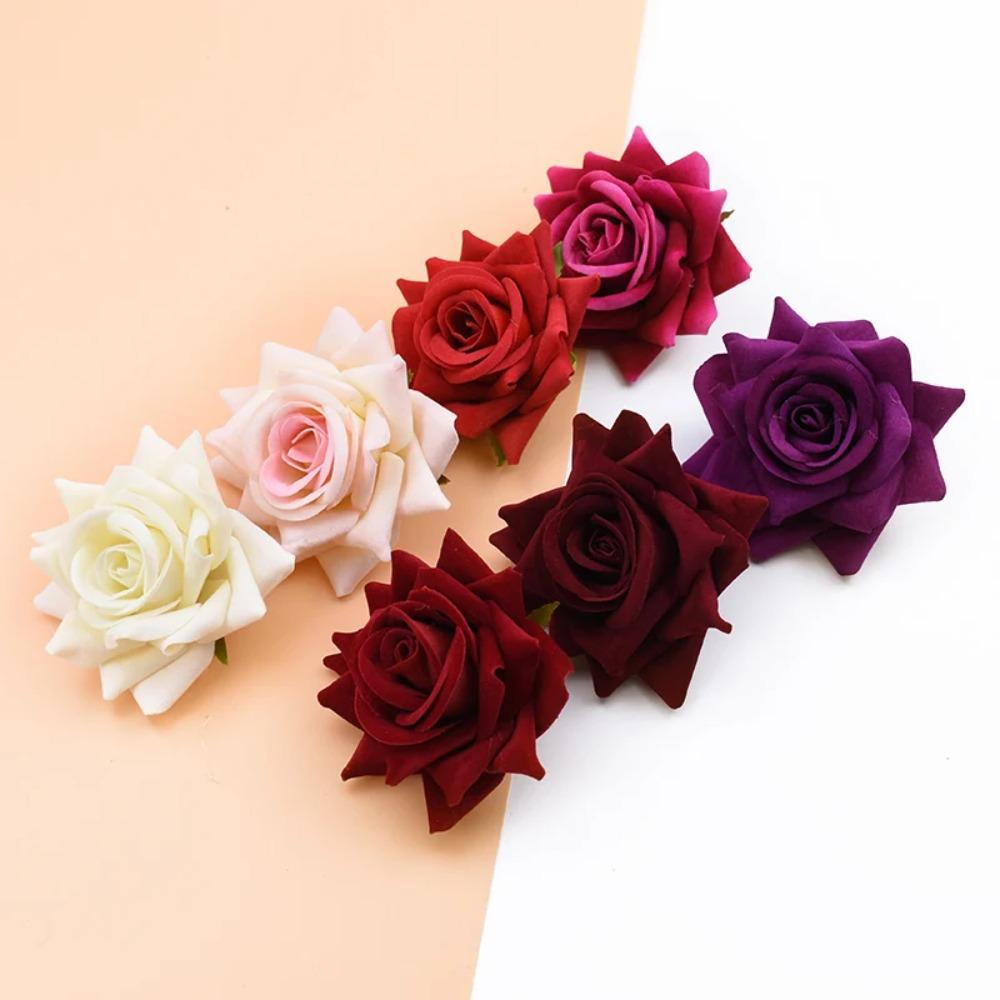 Real Touch Artificial Roses Flowers 10CM Fake Flowers Silk Roses Head  Party Wedding Decor