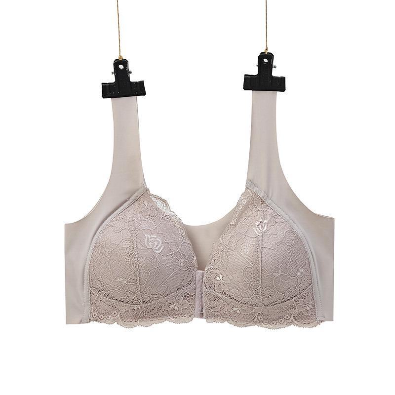 Large Size Front Buckle Lace Seamless Bra - U-Shaped Nursing Comfort Bra Without Steel Ring