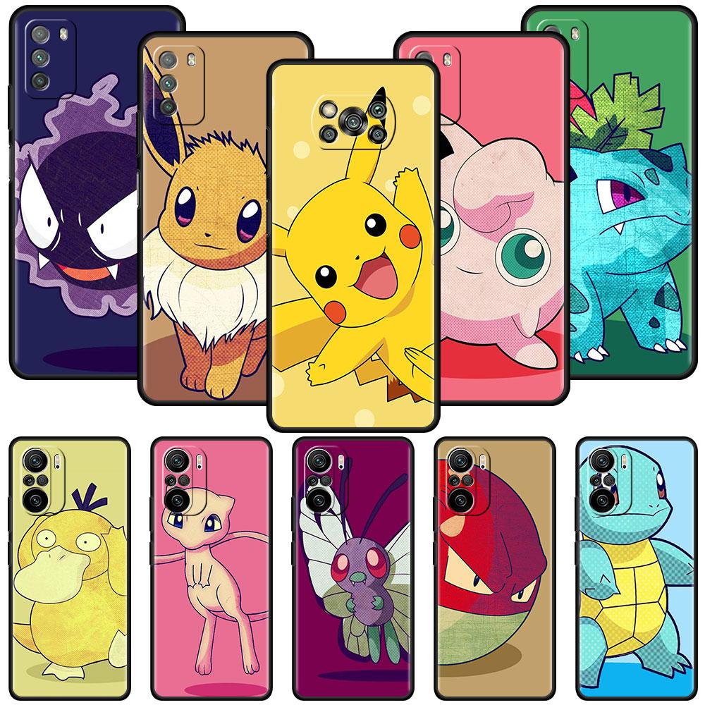 

Мягкий чехол для Xiaomi Redmi Note 11 10 9 Pro 9S 10S 9A 9C NFC 9T K40 8 7 8T 7A черный силиконовый чехол для телефона в стиле ретро аниме Pokemon Sac