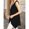 Women Elegant Solid Color Lightweight Sleeveless Open Front Long Duster Vest