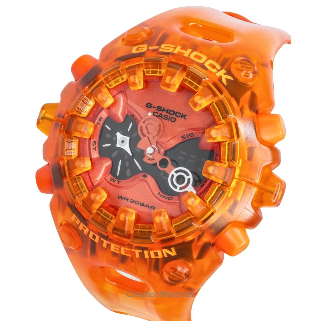 Casio G-Shock Resin Strap Analog Digital Orange Dial Quartz GA-V01SKE-4A 200M Men's Watch