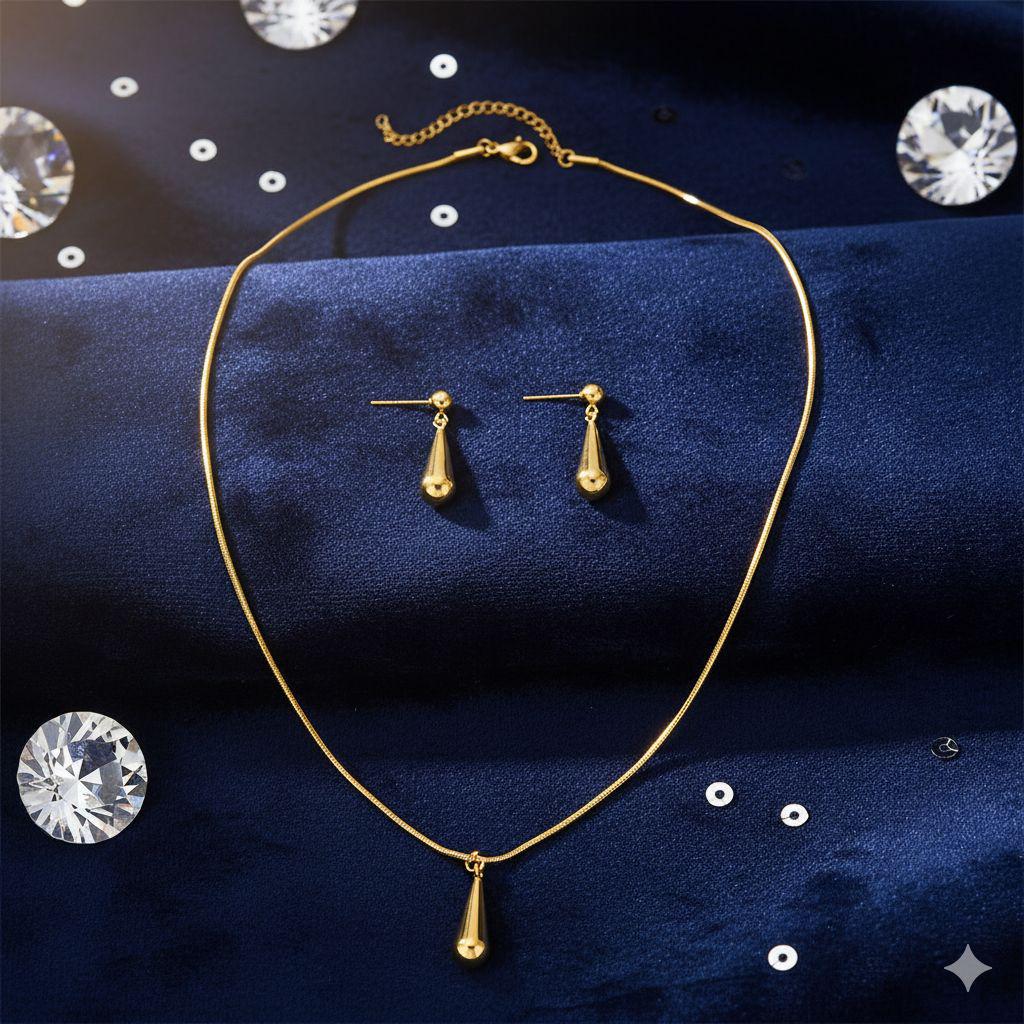 Stainless Steel Water Drop Necklace: Trendy & Versatile Clavicle Chain for Women