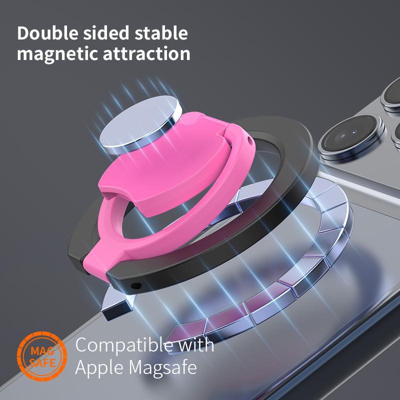 Dual Ring Magnetic Phone Stand Foldable 360 Rotation Magsafe Ring Holder Cute Colorful Portable Phone Grip