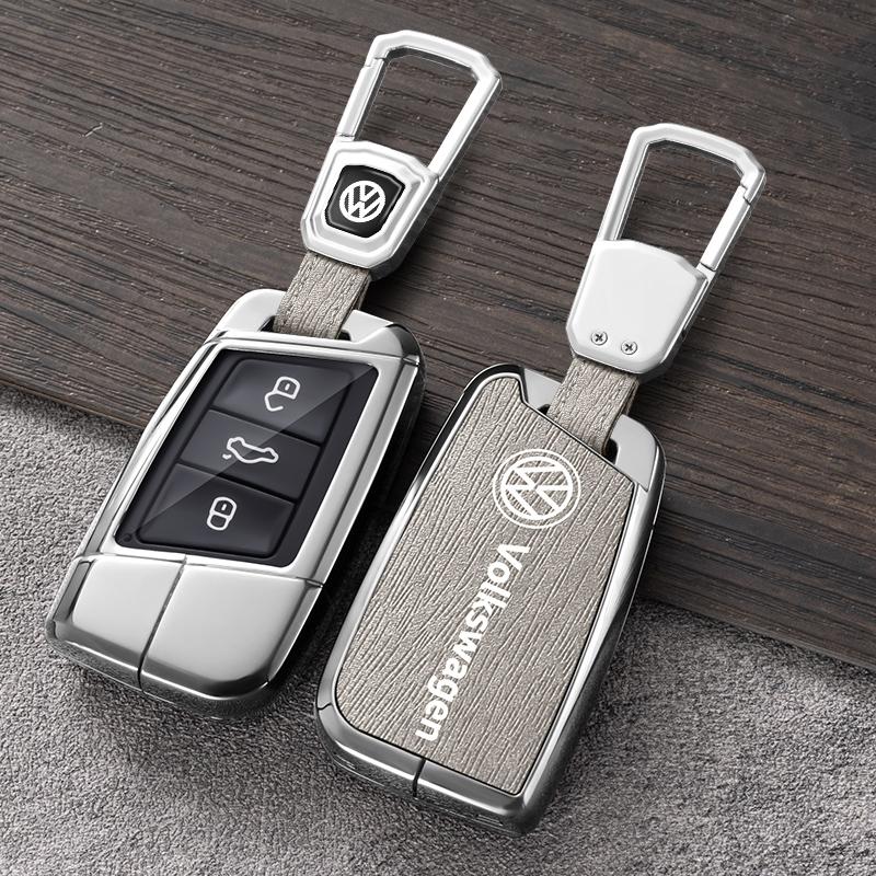 For VW Volkswagen Jetta MK5 Golf Alloy Leather Car Smart Remote Key Case Fob Cover Protector Shell For Volkswagen VW Magotan Pas