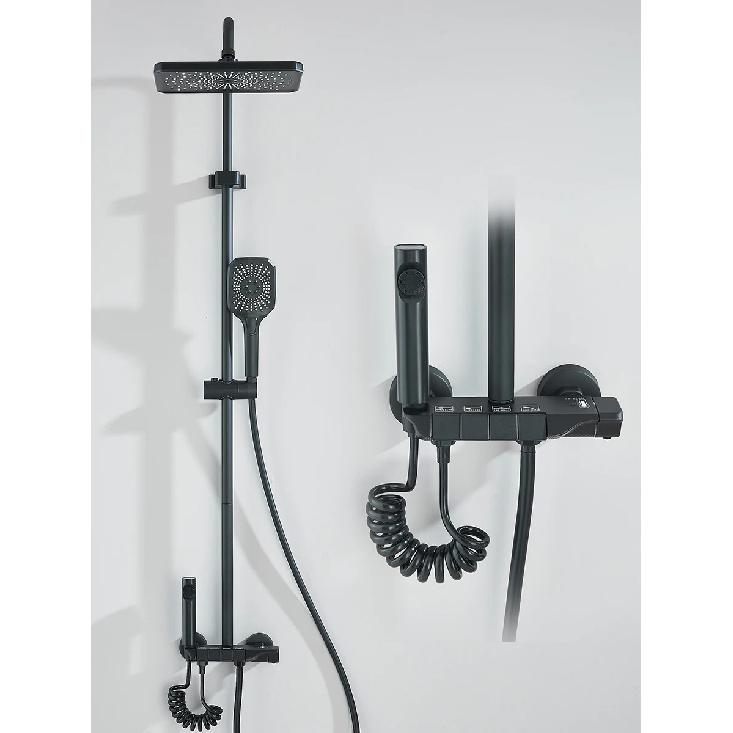 4-way Piano Shower System With Rain Shower Bidet Faucet Hot Cold Water Mixer For Bathroom Shower Kit