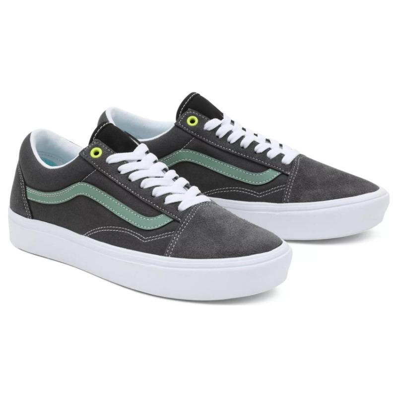 Vans Old Skool Multi Block Comfycush Unisex Trendy Casual Low-top Skate Shoes Grey White Green VN0A5DYCBFC