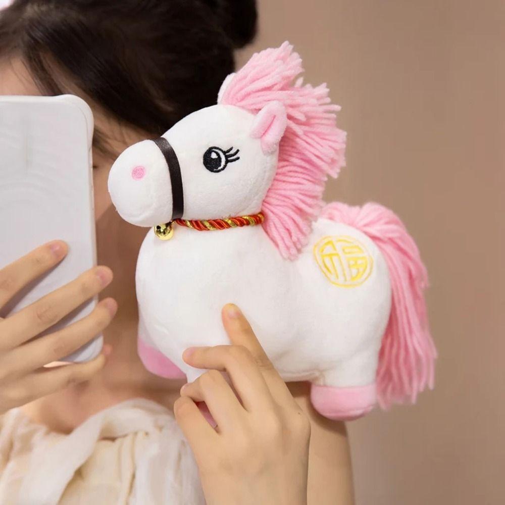2026 Horse Year Zodiac Horse Figurine Letter Print Horse Stuffed Animal  Children Toys