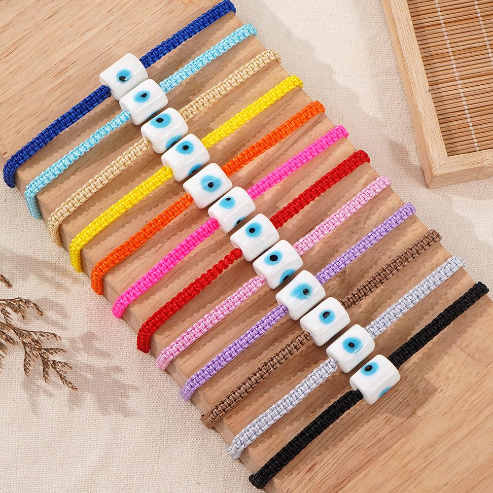 Multicolor Woven Rope Demon Eye Bracelet - Trendy Design for Daily Wear