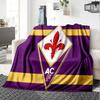 Fiorentina Football Crest Flannel Blanket, Soft Polyester, Modern Design, All-Season for Camping, Travel, Gifts for Holidays or Birthdays