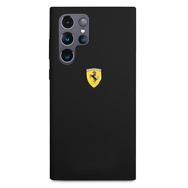 Ferrari Fessihcs22Lbk S22 Ultra S908Czarny/Black Hardcase On Track Silicone