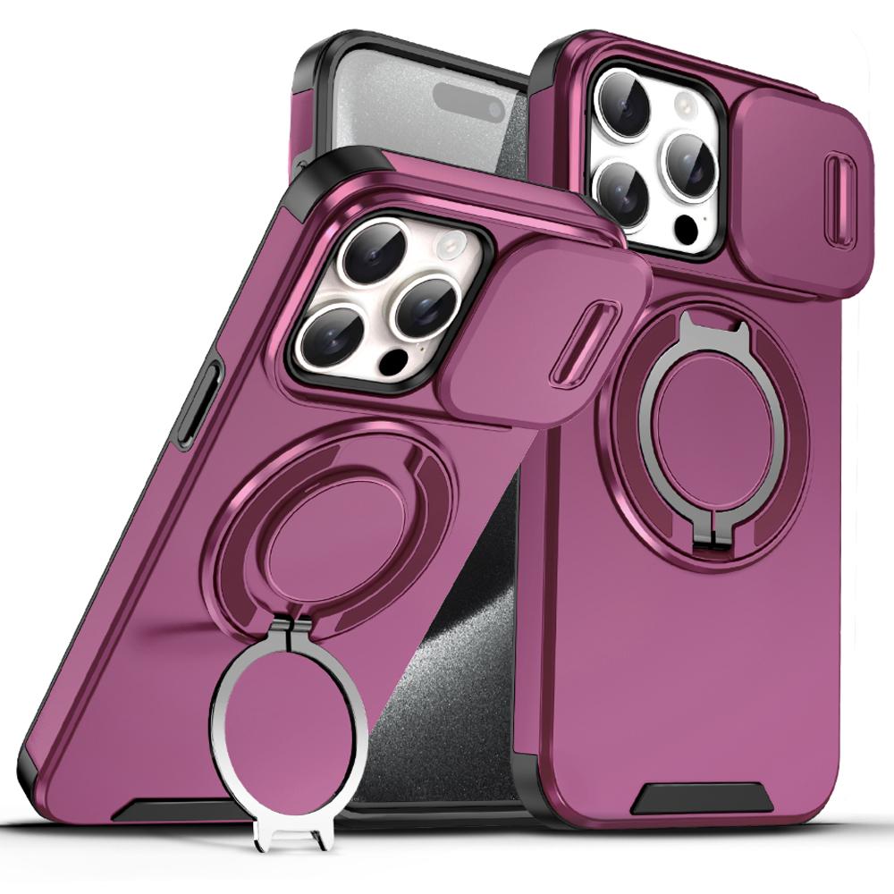 Armor Rugged Magnetic Case For 16 17e 16e 15 14 13 12 11 Pro Max Plus Phone Holder Ring Stand Lens Protect Cover Funda