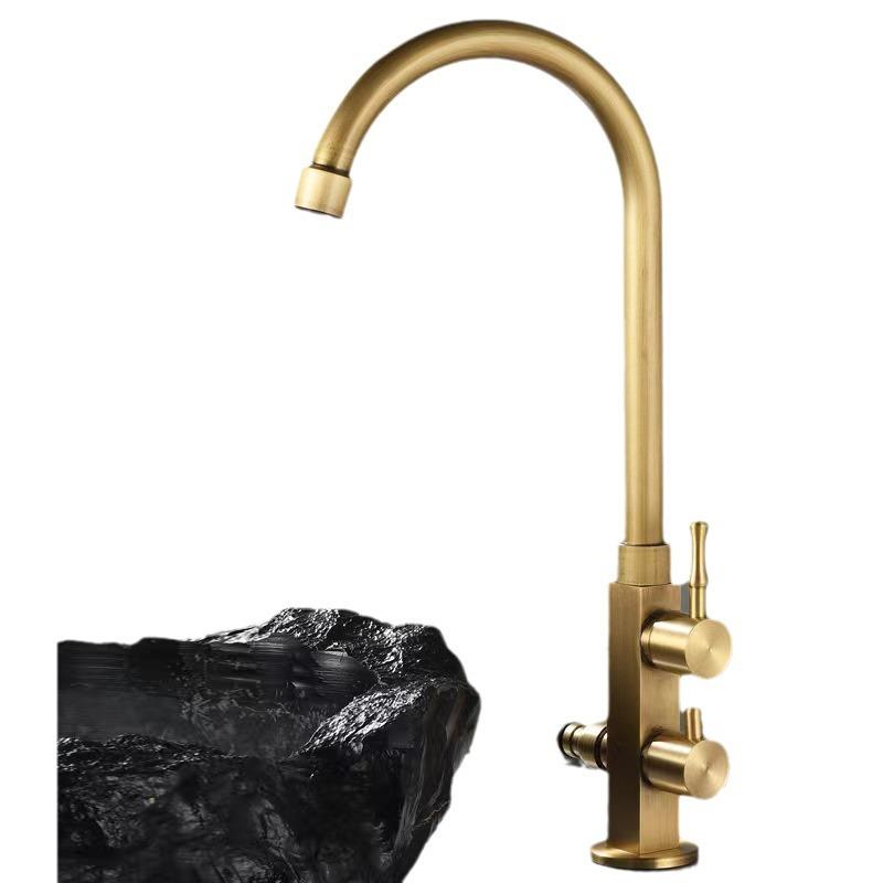 Antique single cold water Kitchen faucet European outdoor mop pool balcony faucet outdoor pool garden Black faucet