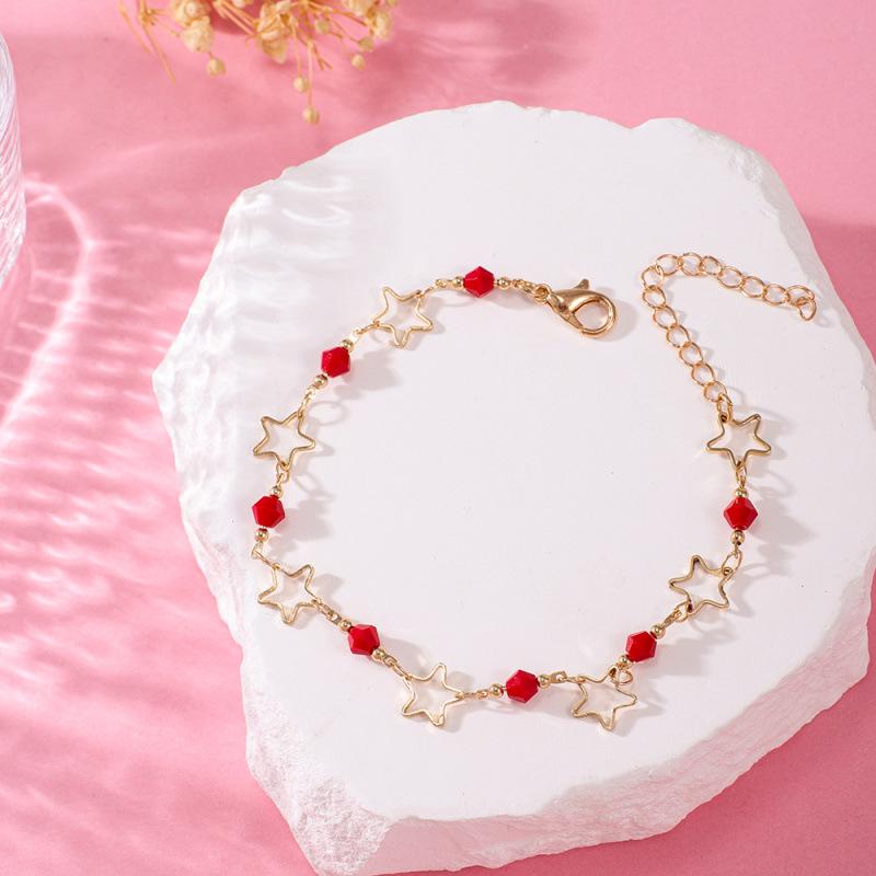 

Elegant Red Apple Choker and Bracelet Set - Niche Design for Summer