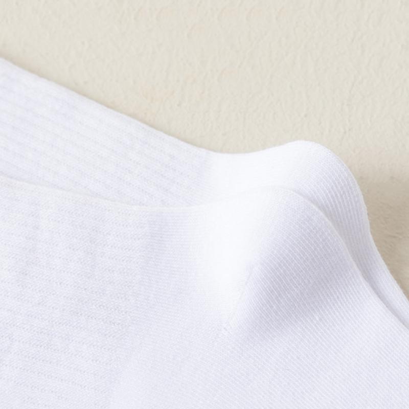 5 perechi/set Copii Băieți Fete Înapoi la școală Sosete Lot Culoare Pură Alb Negru Gri Uniforma Sosete Crew Stil Copii