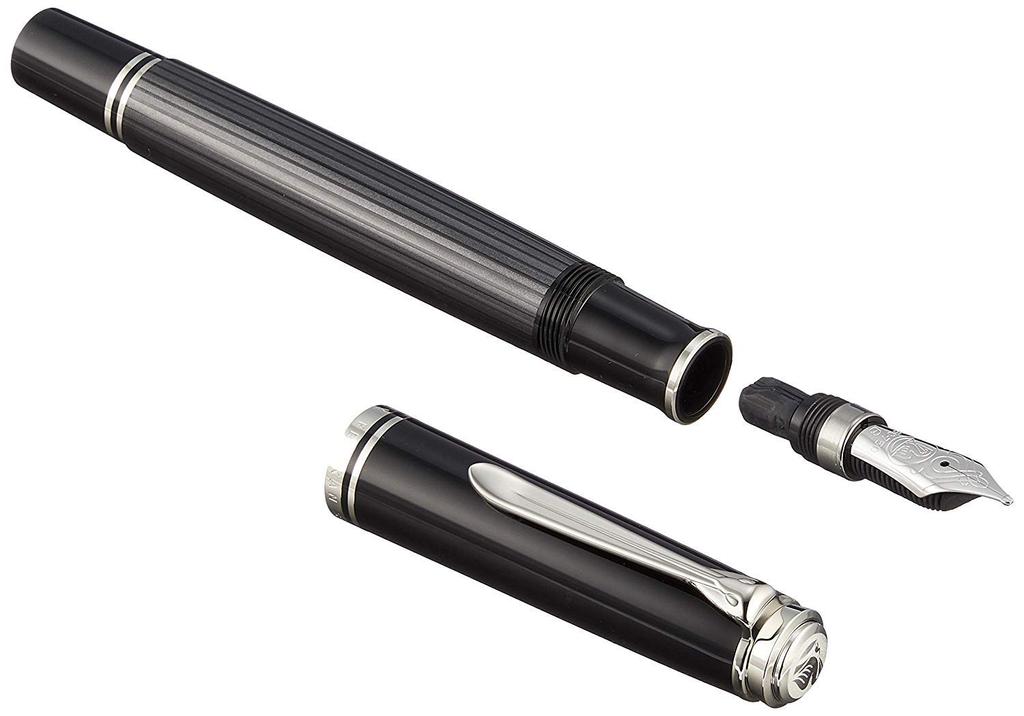 Pelikan M605 Black Stripe CT Fountain Fine Nib Souverän Pen,