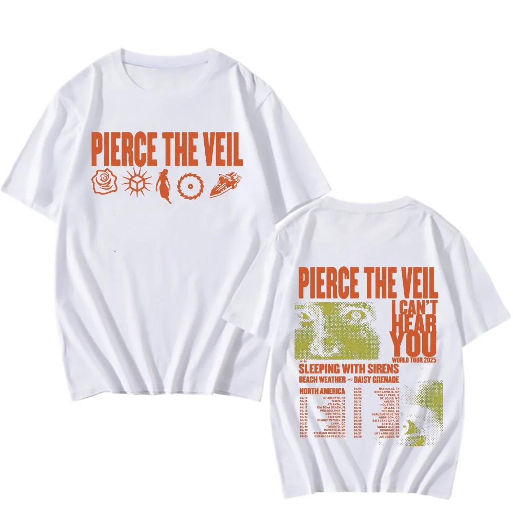 Pierce The Veil I Can’t Hear You World Tour T-shirts Two Sides Unisex TShirts Men Women's Music Tees Punk Tops