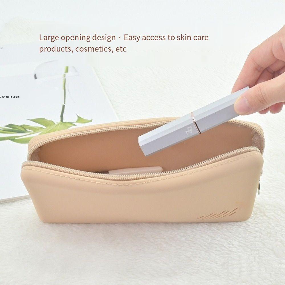 Rectangle Makeup Brush Case Portable Toiletries Purse Silicone Cosmetic Bag  Headphone Bag
