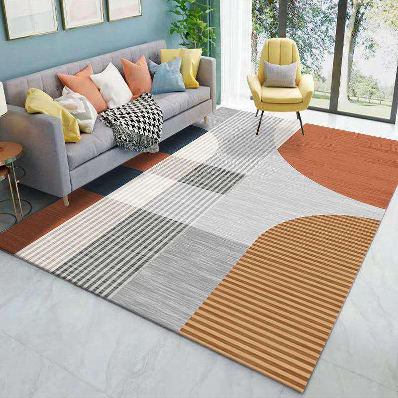 Nordic Geometric Light Luxury Rug for Bedroom, Bay Window, Living Room, and Sofa