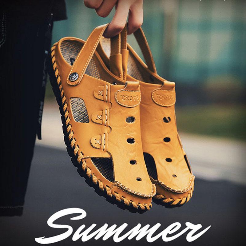 Sandalias de verano Hombre Cuero Clásico Sandalias Romanas 2020 Zapatillas  al aire libre Zapatillas de playa Chanclas de goma hombres Sandalias de  trekking acuático - comprar a precios bajos en la tienda