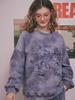 YUGADANG Hunting Scene Fleece-Lined Sweatshirt Oversized Navy