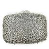 White Clear Crystal Evening Wedding Bag Big Leaves Rhinestone Women Bridal Formal Clutches Lady Party Dinner Handbag Prom Purses