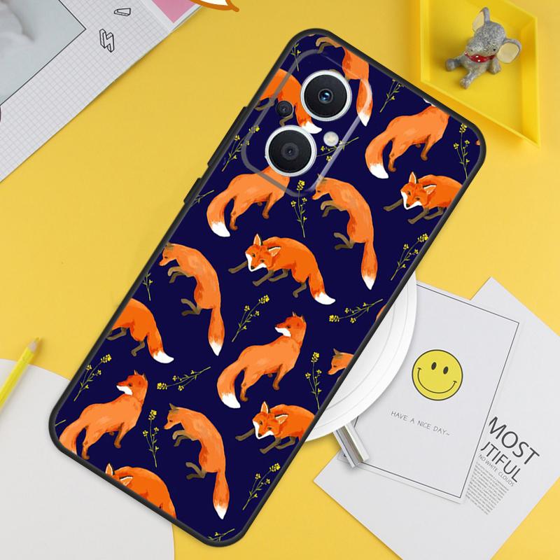Cartoon Foxes Animal For OPPO Reno 8T 11F 12F 13F 14F 7 8 Lite 10 11 12 13 14 Pro OPPO Find X9 X8 X5 X6 Pro Case