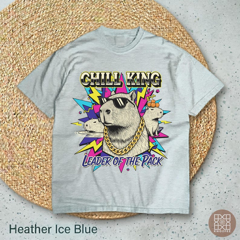 Chill King Capybara Shirt | Funny Leader Of The Pack Tee | Retro Hip Hop Capybara Sweatshirt | Trendy Streetwear Graphic Hoodie 140