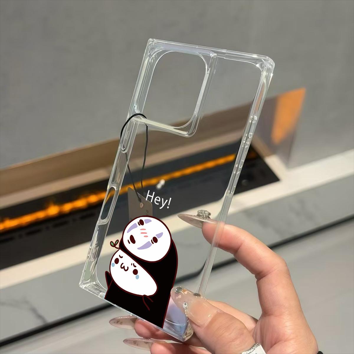 

Clear Square Back Tube Case Protection For iPhone 11 15 Plus 12 16 ProMax 14 Pro Max 13 Faceless dolls Pattern iphone 11 ProMax