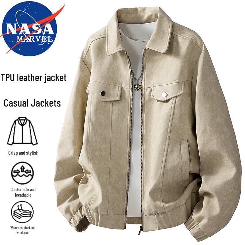 

NASA MARVEL Men s Casual Faux Leather Lapel Jacket 2XL