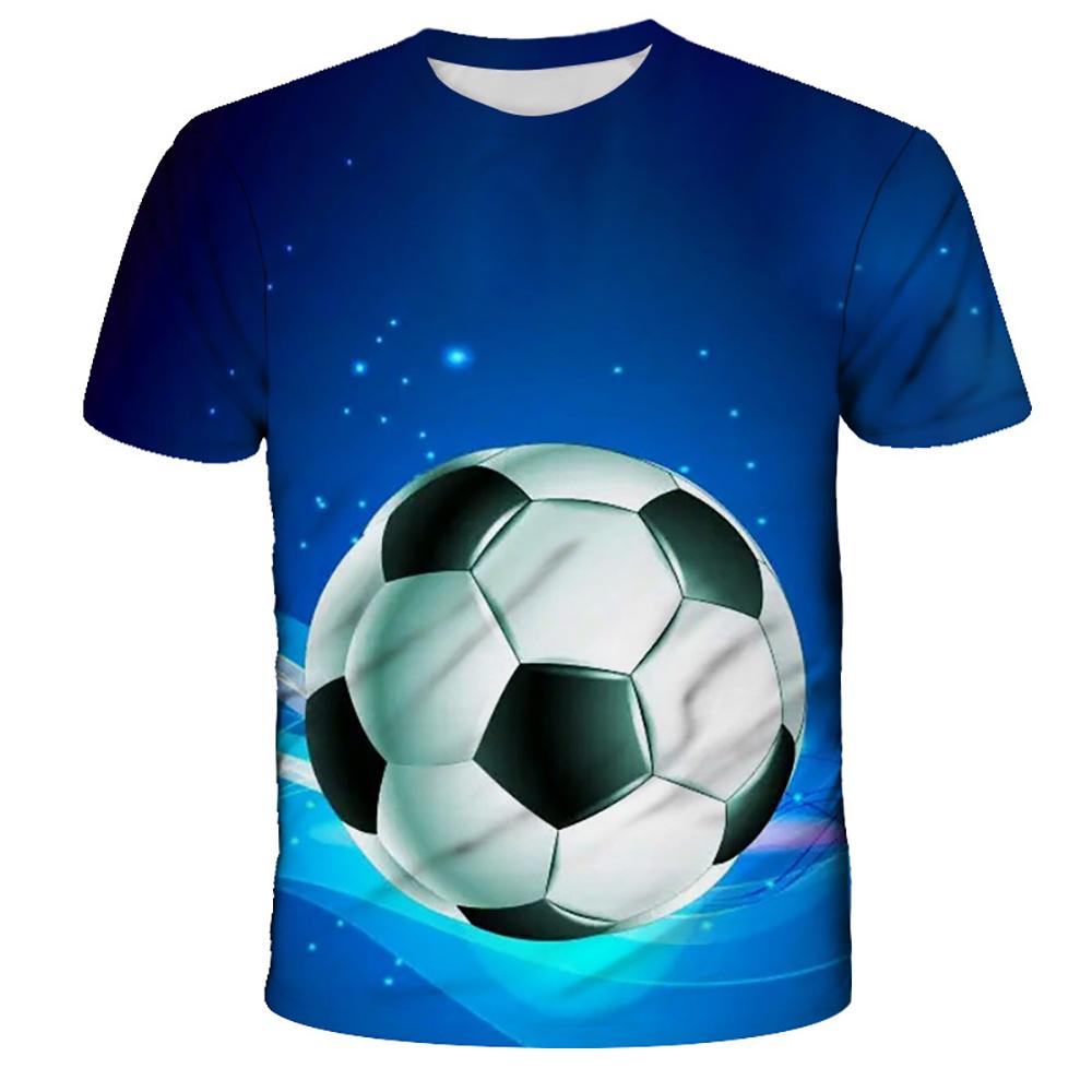 Summer Boys Girls Fashion 3D T-Shirt Men's Football Soccer Fire Funny Printed Tshirt Boys Girl Teen Kids Children Tops