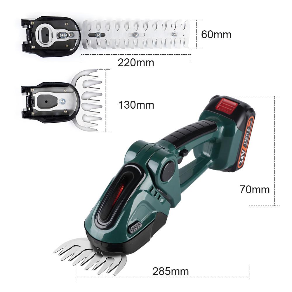 2 IN 1 20000RPM 24V Cordless Rechargeable Household Shrub Weeding Pruning Lawn Mower Handheld Electric Hedge Trimmer Garden Tool