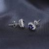 European and American Fashion Simplicity Classic Noble Temperament Sapphire Earrings Fully Set with Ear Accessories