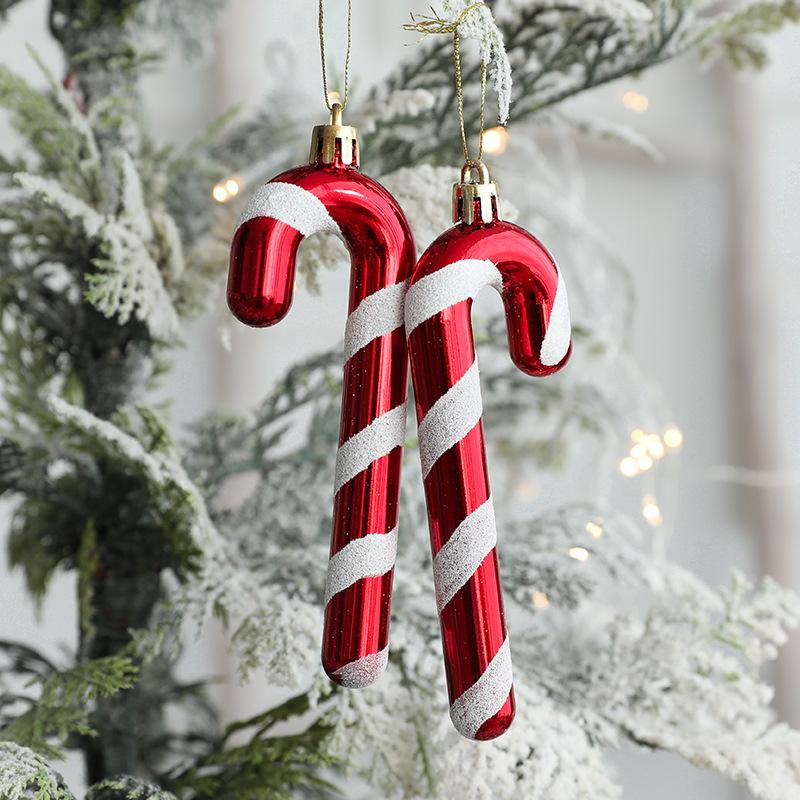 2Pcs Christmas Tree Decorations Santa Claus Ice Cream Snowman House Star Crutch Boots Ornaments Christmas Ornaments Pendant