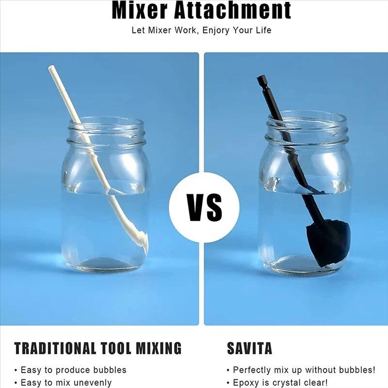 Epoxy Mixer Paint Drill Attachment Paddle Consistency Liquids Resin Head Stirrer Spiral Blade Stirring Rod Tool