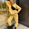 Womens Oversized Hooded Sweatshirt Set Casual Streetwear Two-Piece Outfit Winter 2026