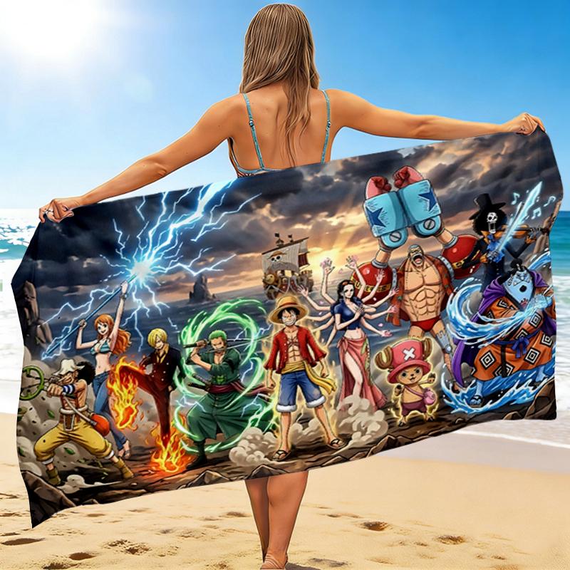 1Pc One Piece Adventure Beach Towel Quick Dry Multiuse For Beach Pool Gym Yoga Home Travel Christmas Halloween Xmas Gift S1946