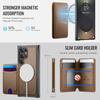 For Samsung Galaxy S24 Ultra Case JEEHOOD J10  Magnetic Case Leather Back Phone Cover with Detachable Card Holder Kickstand