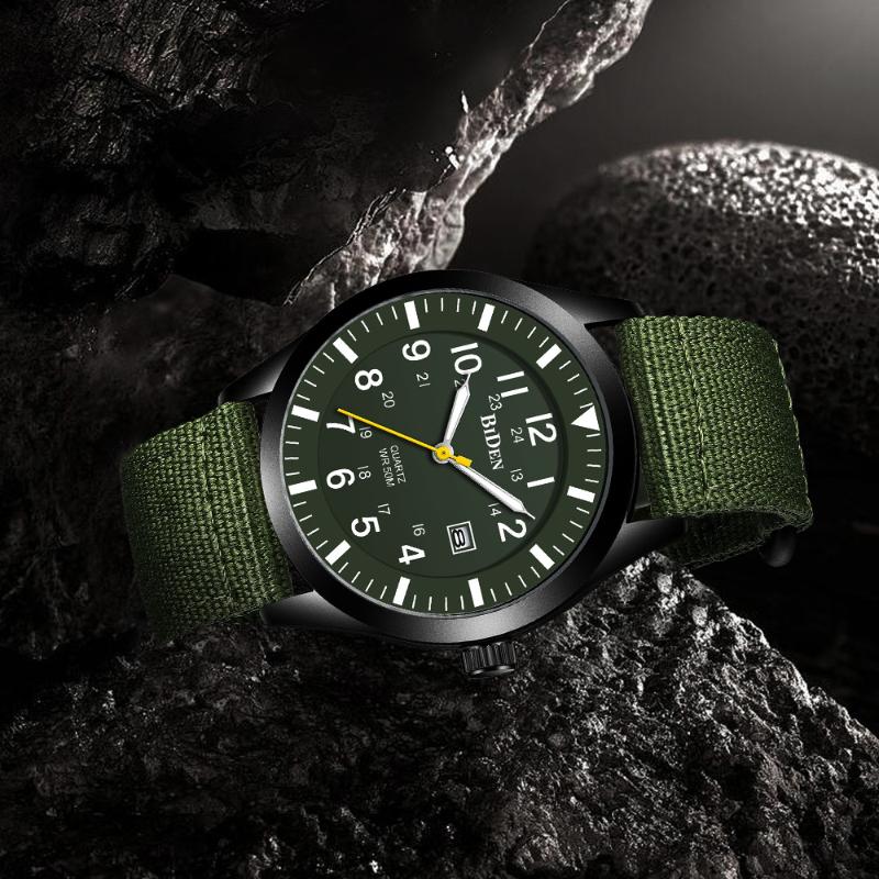 BIDEN Outdoor-Sportuhr mit Nylonarmband und Quarzuhrwerk für Herren