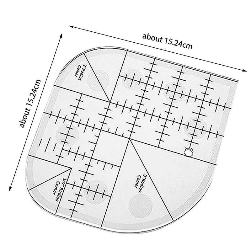 Multi Functional Angle Cutting Ruler Acrylic Anti Slip Sewing Ruler Round Edge Template Ruler DIY Sewing Patchwork Ruler
