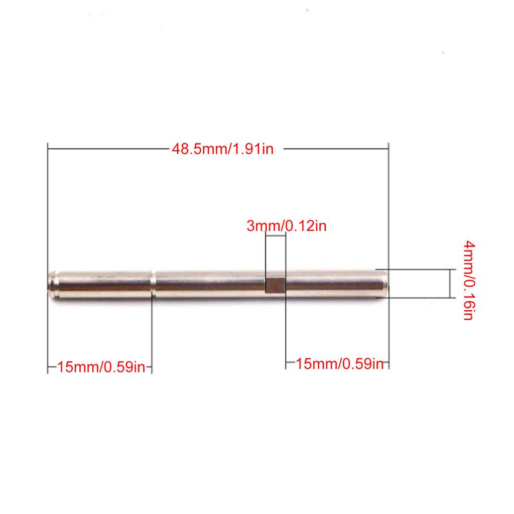 10 Pcs RC Brushless Motor Shaft Rod Replacement Stainless Steel Length 48.5mm Diameter 4mm Sliver for RC Model Accessory