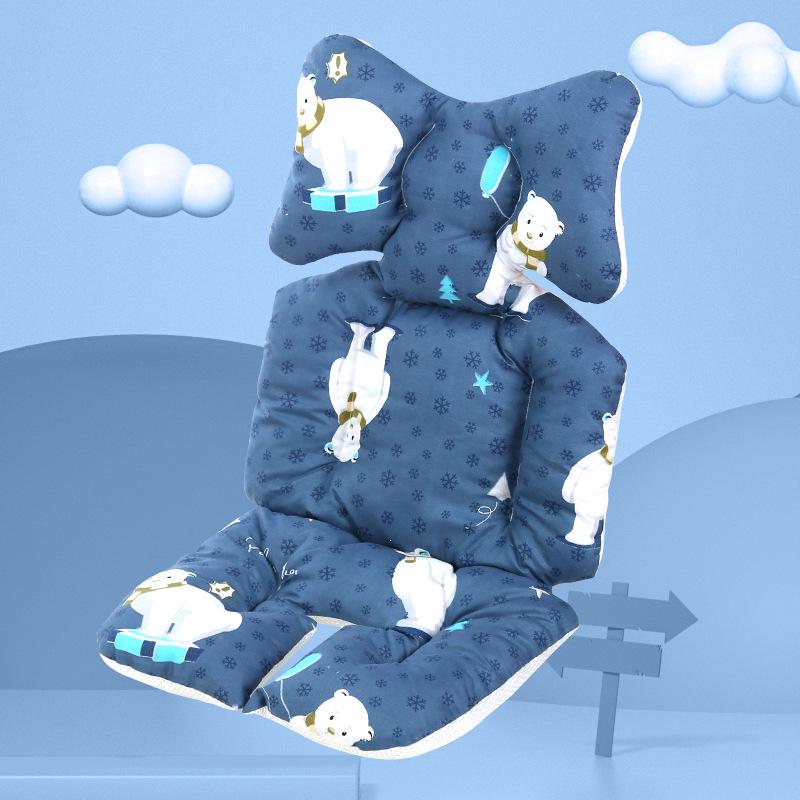 Almofada Universal para Carrinho de Bebê e Cadeira de Refeição para Todas as Estações - Almofada de Algodão com Calor e Espessura Adicionais para Outono/Inverno