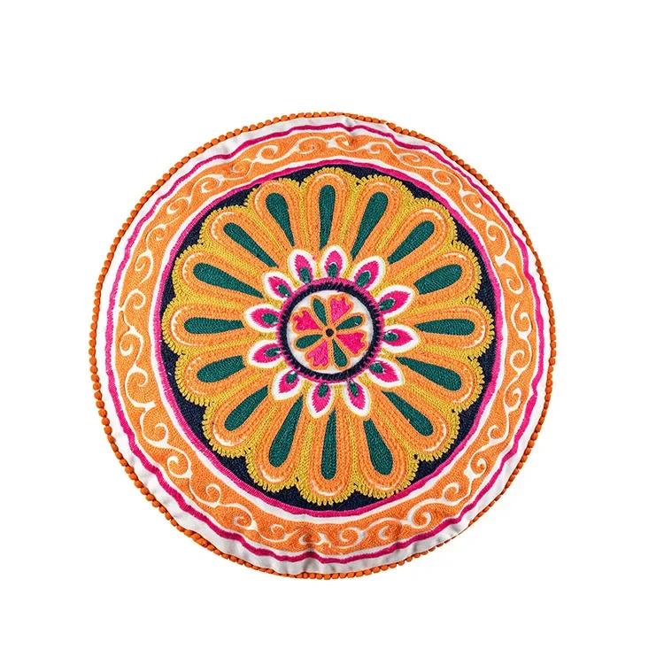 45cm Round Yoga Circle Mat Tatami Futon Meditation Cushion Cover Morocco Style Pillowcase Balcony Window Chair Cushion Unfilled