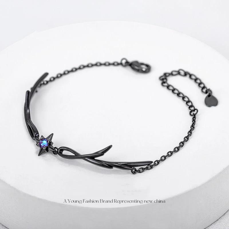Retro Gothic Dark Style Black Bracelet Suitable for Men\'s Personality Women\'s Simple Charm Casual Jewelry Gift