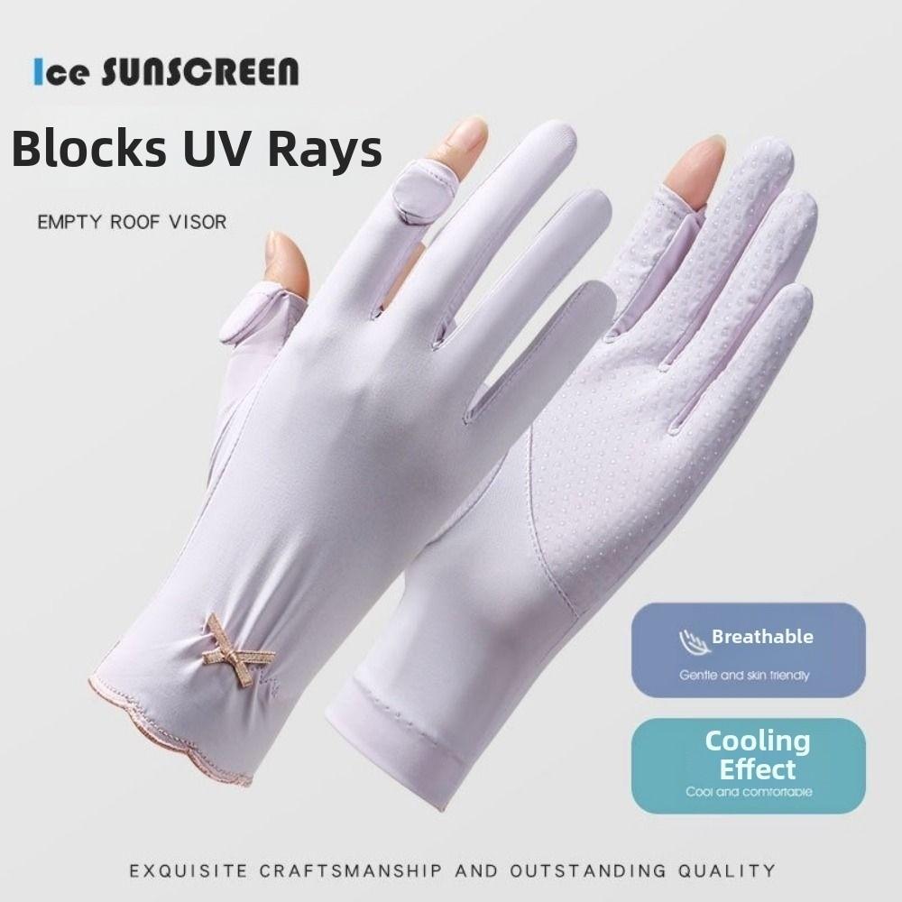 Thin Ice Silk Riding Gloves Anti-UV Summer Driving Mittens Fashion Women Sunscreen Gloves Summer