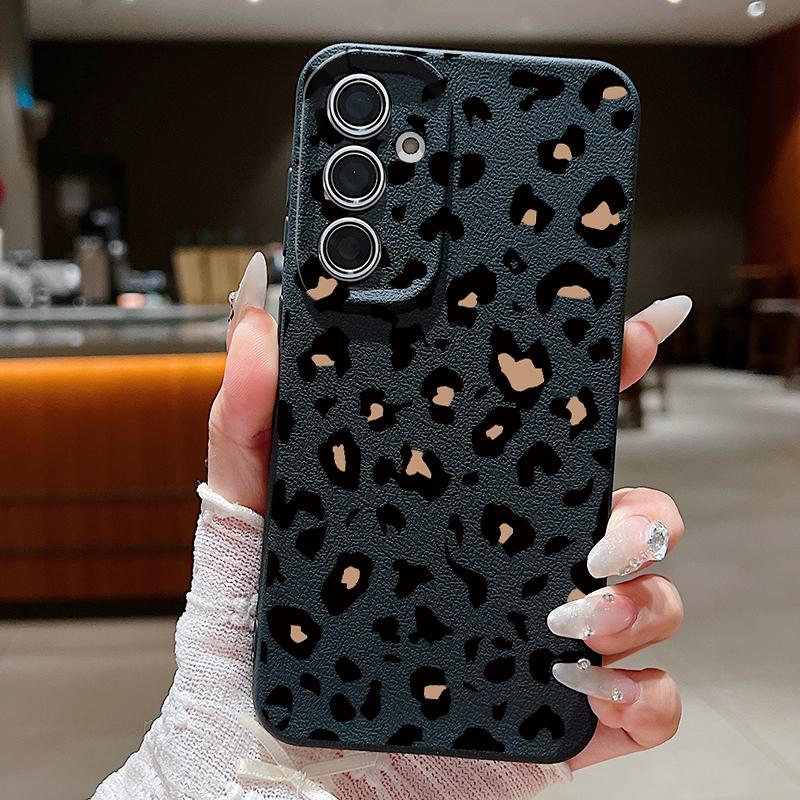 Leopard Printed TPU Phone Case For Samsung Galaxy S26 S25 S24 S23 Ultra S22 Plus S25 FE Edge Soft Silicone Leather Texture Cover