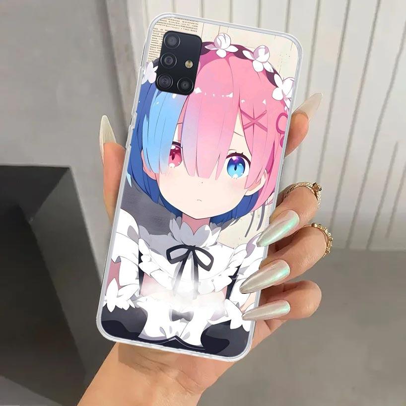 R-Rem Re Zero Anime Phone Case for Samsung Galaxy A52 A42 A32 A22 A12 A02S A72 A51 A50S A41 A31 A21S A71 A40 A30S A20S A10S A20E