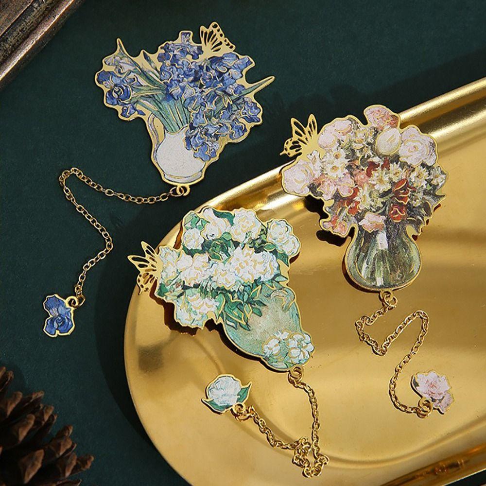 Reading Stationery Reading Book Clip Metal Bookmark Creative Flower Bouquet Bookmark Gift